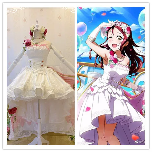 Свадебное платье невесты Love live Sunshine Aqours Sakurauchi Riko карнавальный костюм на