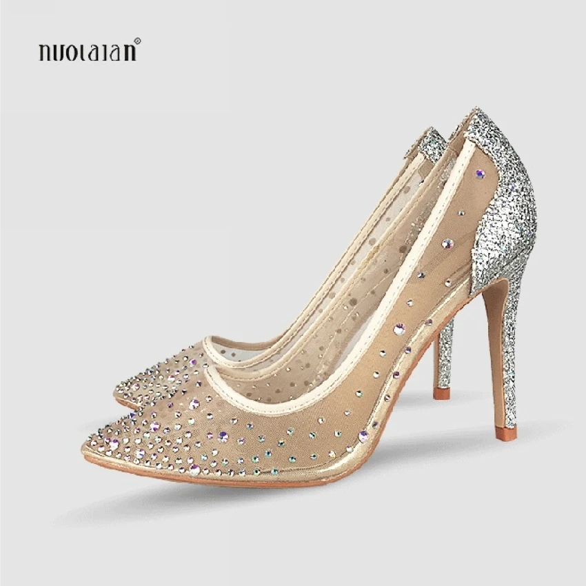 Женские туфли лодочки на высоком каблуке с кристаллами|crystal high heel shoes|brand shoeshigh shoes |