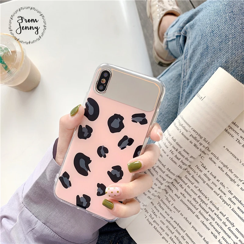 From Jenny чехол для Apple iPhone XS/xr/xsmax зеркало Леопард новый телефон 7/8/7 plus накладка 3 вида