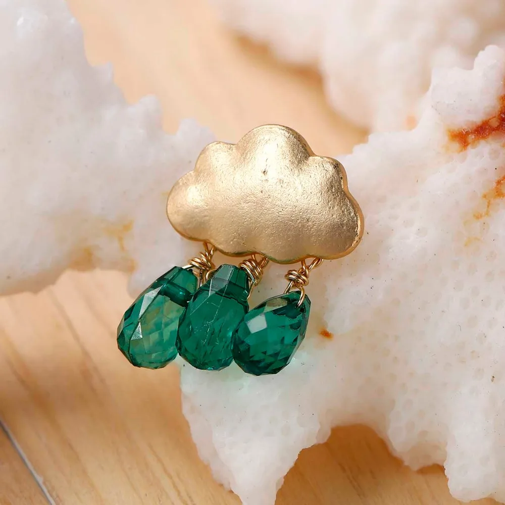 8 сезонов 2016 новые летние серьги-гвоздики в виде облака Акриловые бусины богемном