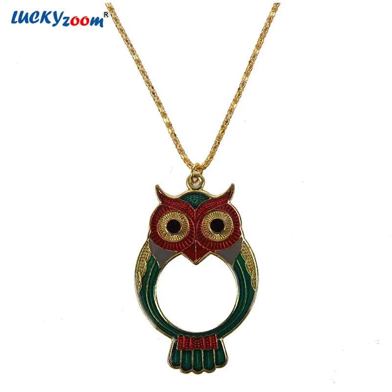 Luckyzoom 10X Сова Подвеска увеличительное стекло карманные Ювелирные изделия Лупа