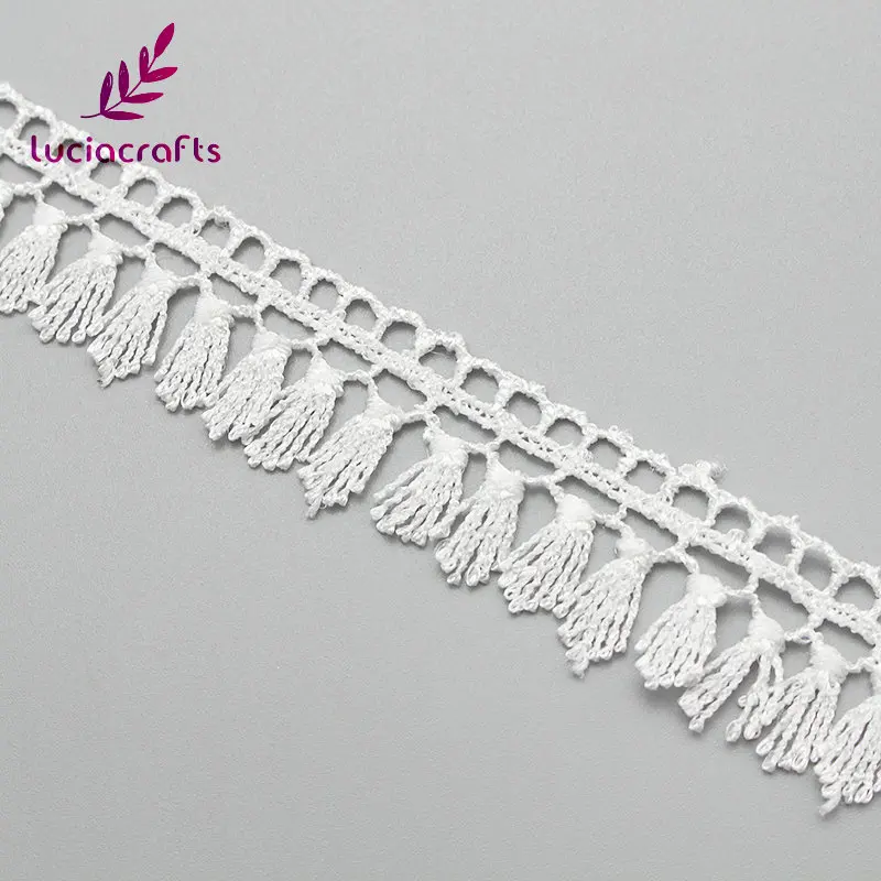 Lucia crafts 2y 18 мм белый/черный ткань шнурка вышивки отделка лентами для самостоятельного пошива одежды материалы ручной работы аксессуар N0403