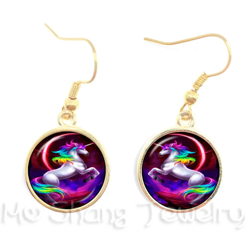 Новинка серьги с единорогом висячие изображением единорога из мультфильма