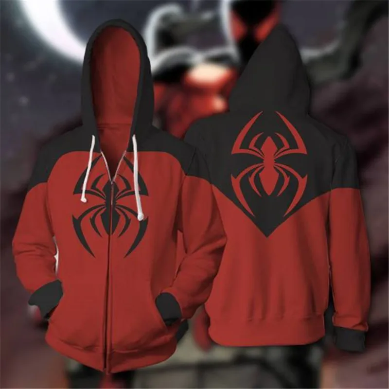 Massacre spider Веном костюм паук Гвен Стэйси костюмы для косплея паук 3D печатных толстовки на молнии Кофты куртки для женщин мужчин мальчик Хэллоуин - Цвет: Massacre spider