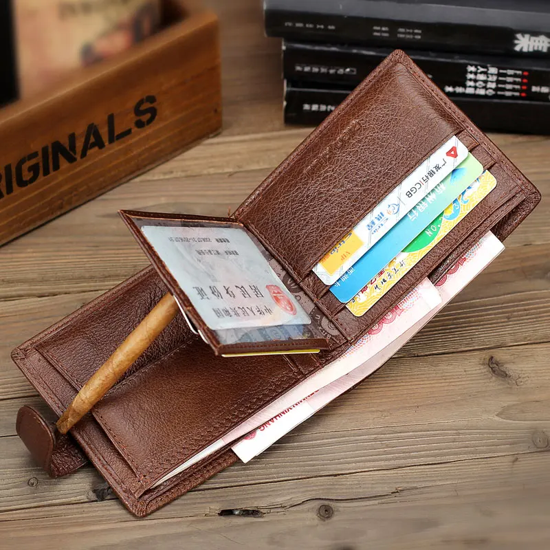 Brand Genuine Leather Men Wallets With Coin Pocket Brown Wallet Purse Male High Quality wholesale price | Багаж и сумки