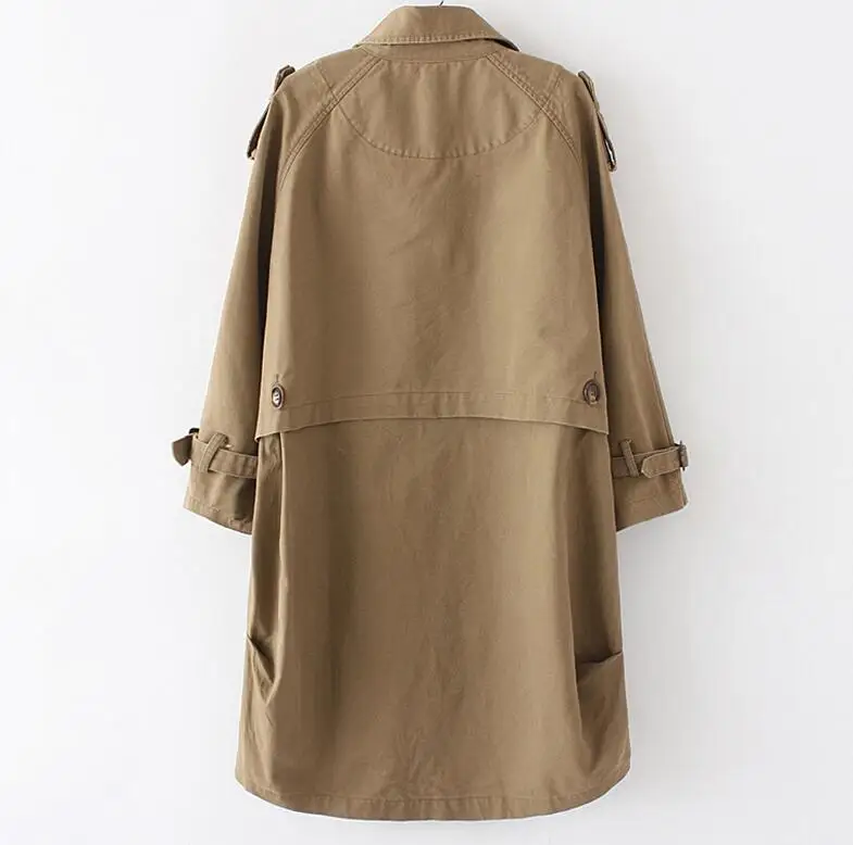 Женский Длинный модный свободный двубортный тренчкот для отдыха новинка