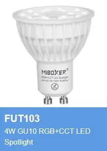 E27 E14 GU10 MR16 FUT103 104 105 011 012 013 014 пилу 017 018/019 4 Вт, 5 Вт, 6 Вт, 9 Вт, 12 Вт RGB+ CCT RGBW Светодиодная лампа двойной белый прожектор - Испускаемый цвет: FUT103 GU10 4W