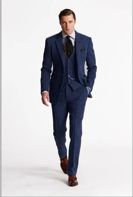 2018 темно синий блейзер для жениха облегающий смокинга из 3 предметов