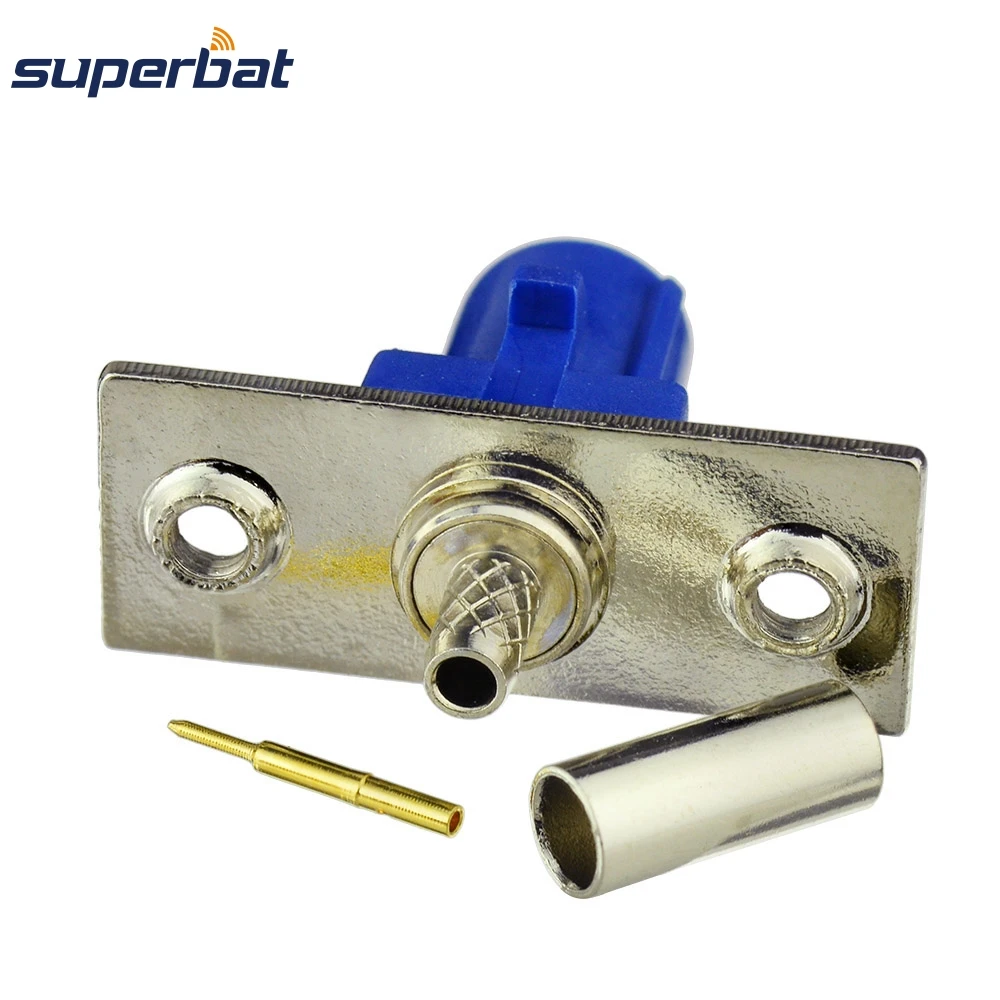 Superbat 10 шт. Fakra 2 отверстия панельный штекер синий RF разъем для GPS