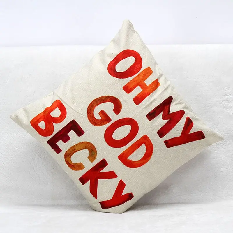 OH MY GOD BECKY хлопковая льняная наволочка Подушка для дома декоративные подушки 45 см
