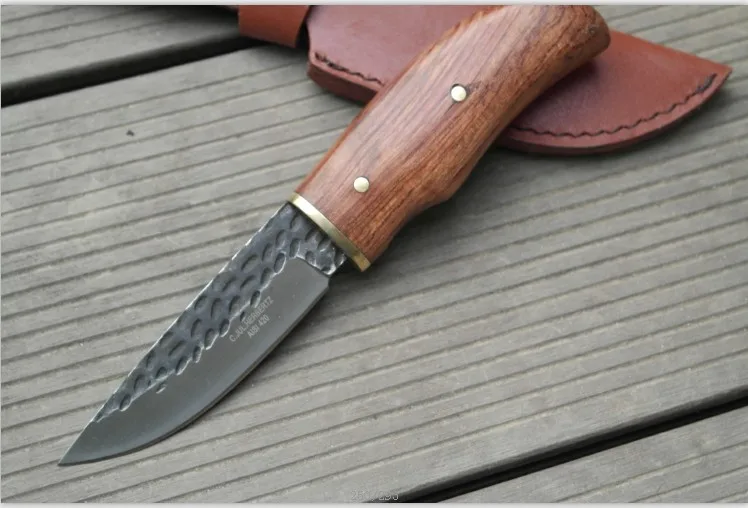 Ручной ковочный стальной прямой нож охотничий высокопрочный уличный для