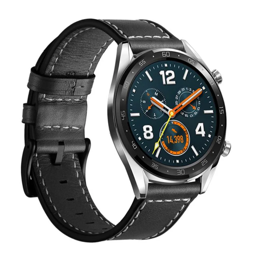 

Replacement Genuine Leather Watch Band Strap For Huawei GT Sport Watch 1.39 inch AMOLED Screen Replacement Strap Watchband A1