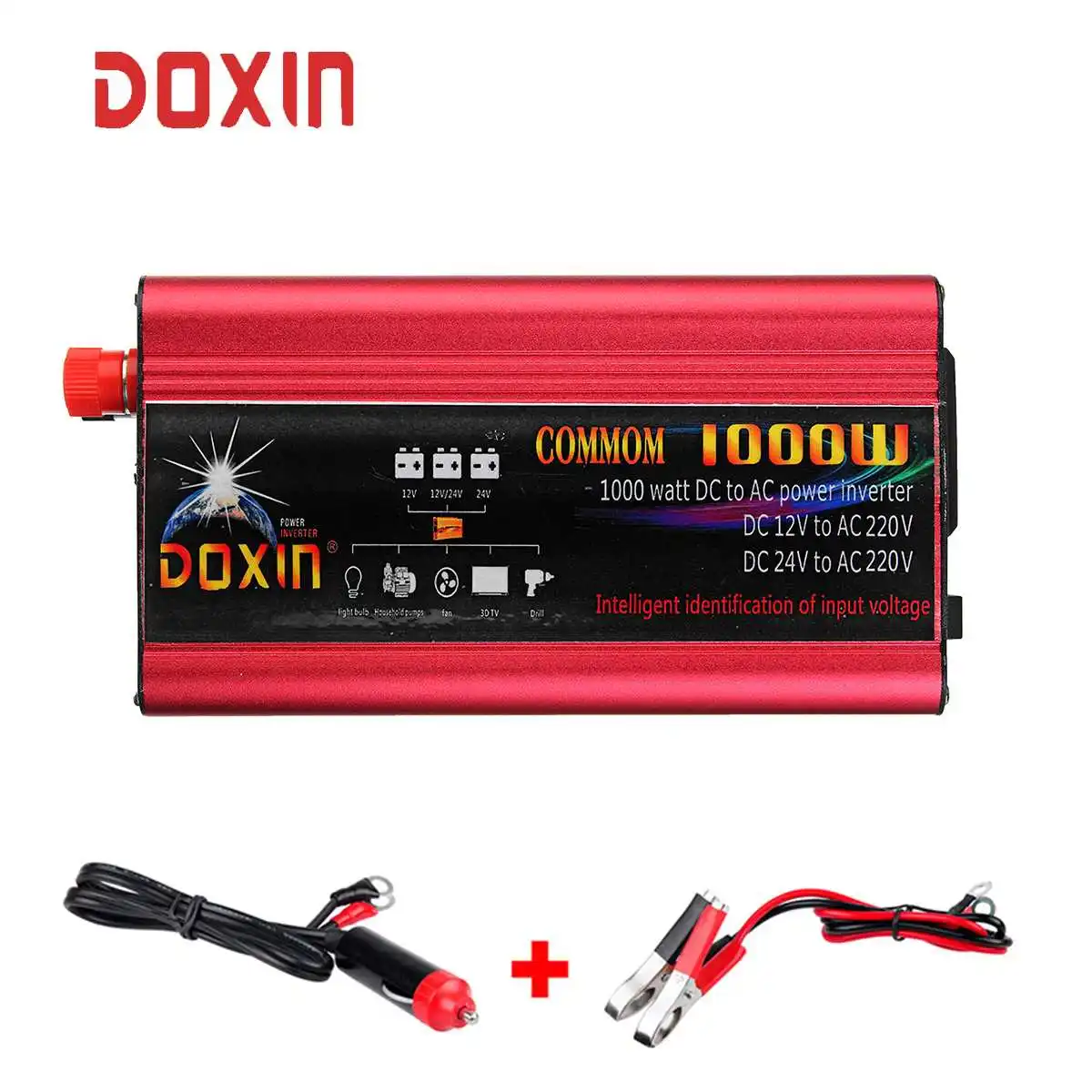 DOXIN, высокое качество, 2000 Вт, универсальный автомобильный инвертор, зарядное устройство, конвертер, адаптер, 220 В, 12 В, USB разъем, порт, Синусоидальная волна, домашний инвертор, мощность