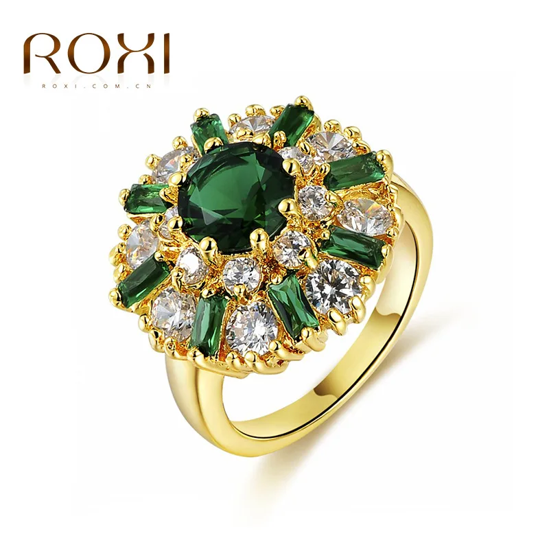 ROXI18K зеленое Оригинальное цветочное кольцо международная торговля горячее