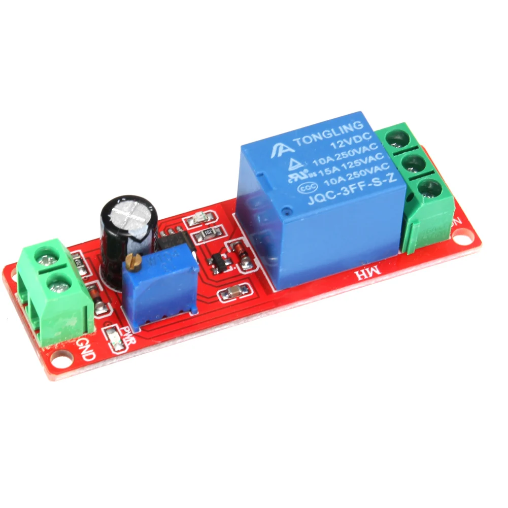 Красный переключатель таймера с задержкой тяги DC12V регулируемый релейный модуль