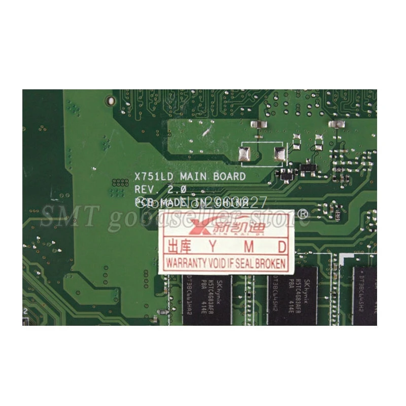 

X751LD Motherboard REV:2.0 I3-4010/4005 GT820 For Asus R752L X751L X751LN Laptop motherboard X751LD Mainboard X751LD Motherboard