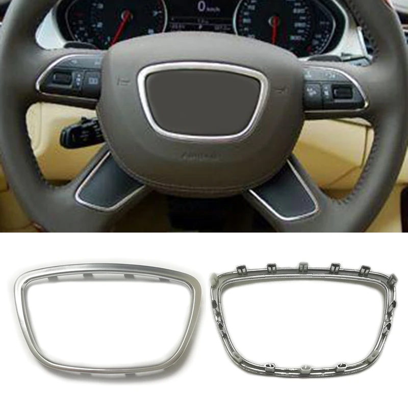 

Car steering wheel trim flying wheel badge center logo ring emblem frame cover for Audi A4 B8 B9 A8 D4 A7 A6 C7 accessories
