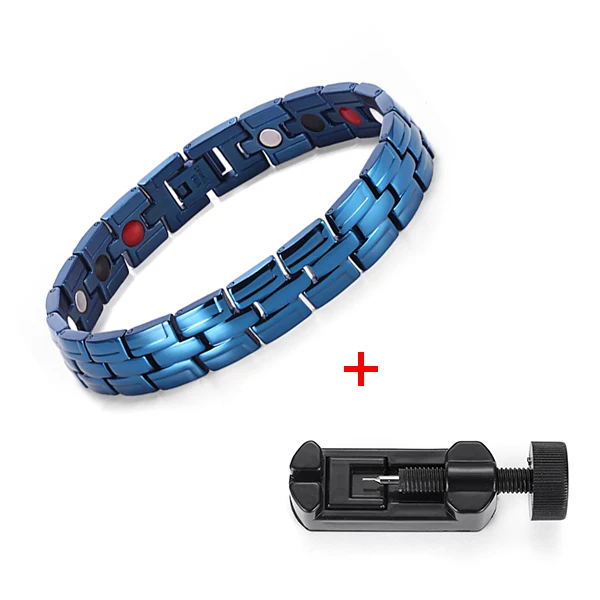 adjust 086BL Исцеление Магнитный браслет Мужчины/Женщины 316L нержавеющая сталь 3 здоровье уход Ele мужчины ts(магнитный, ель, германий) золотой браслет ручной цепи - Окраска металла: adjust 086BL