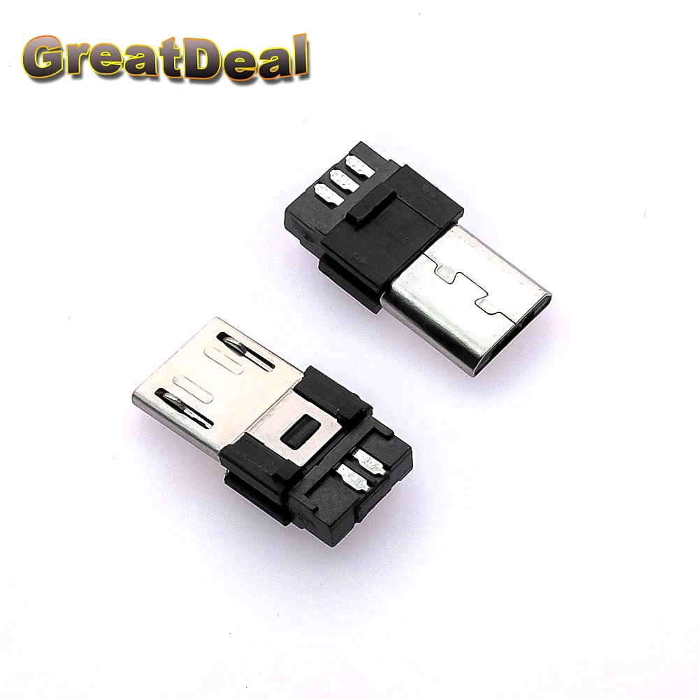 50 шт. новый пластиковый прямоугольный Micro USB 5pin 5P порт металлический Штекерный