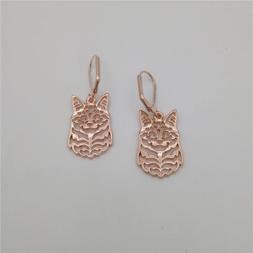 LPHZQH 2017 мода сплав трендовые милые кошачьи серьги мейн кун для женщин девушки