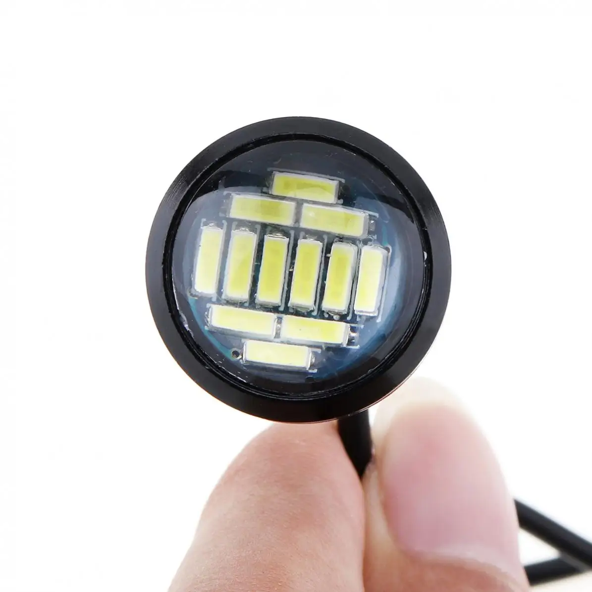 10 шт./компл. 23 мм орлиный глаз 4014 12SMD белый 12В Противотуманные фары дневные фары DRL лампа 18 Вт автоматический обратный резервный Парковка сигнальная лампа