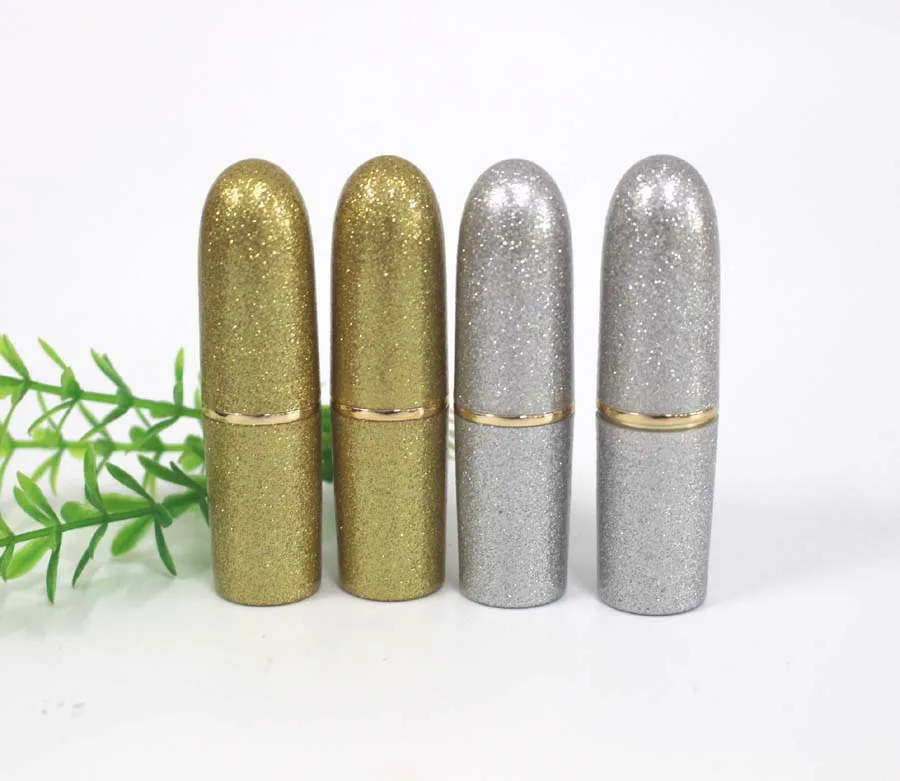 Пустая Серебряная/золото булет Форма под губную помаду для губ Румяна чехол