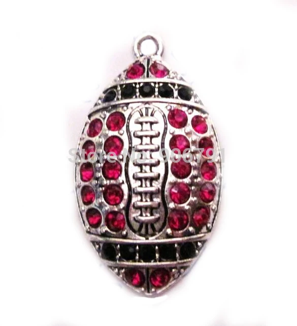 100 шт. в партии Цинковый кулон со сверкающими красными и черными кристаллами|stud