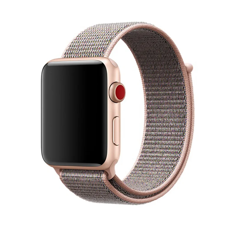 Спортивный ремешок-петля для Apple Watch Band 5 4 44 мм 42 мм 3 2 1 iWatch Band 40 мм 38 мм Correa нейлоновый браслет на запястье аксессуары для часов - Цвет ремешка: Pink Sand