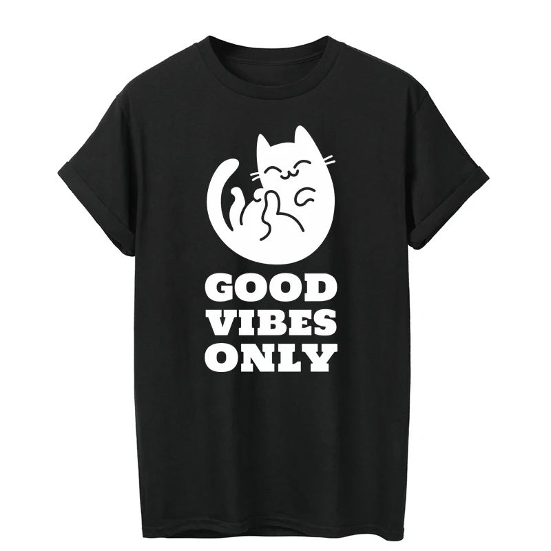 Женская футболка с надписью ONSEME Good Vibes Only летняя хлопковая коротким рукавом