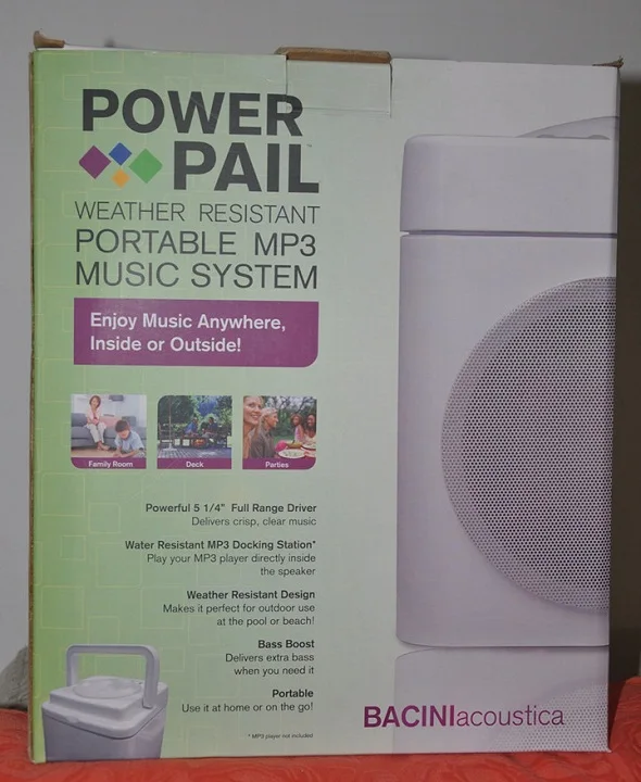 stock clearance of Bacini Acoustica Max Wave Power Pail Portable MP3 Speaker Music System|speaker yamaha|clearance necklacesspeaker headphone |