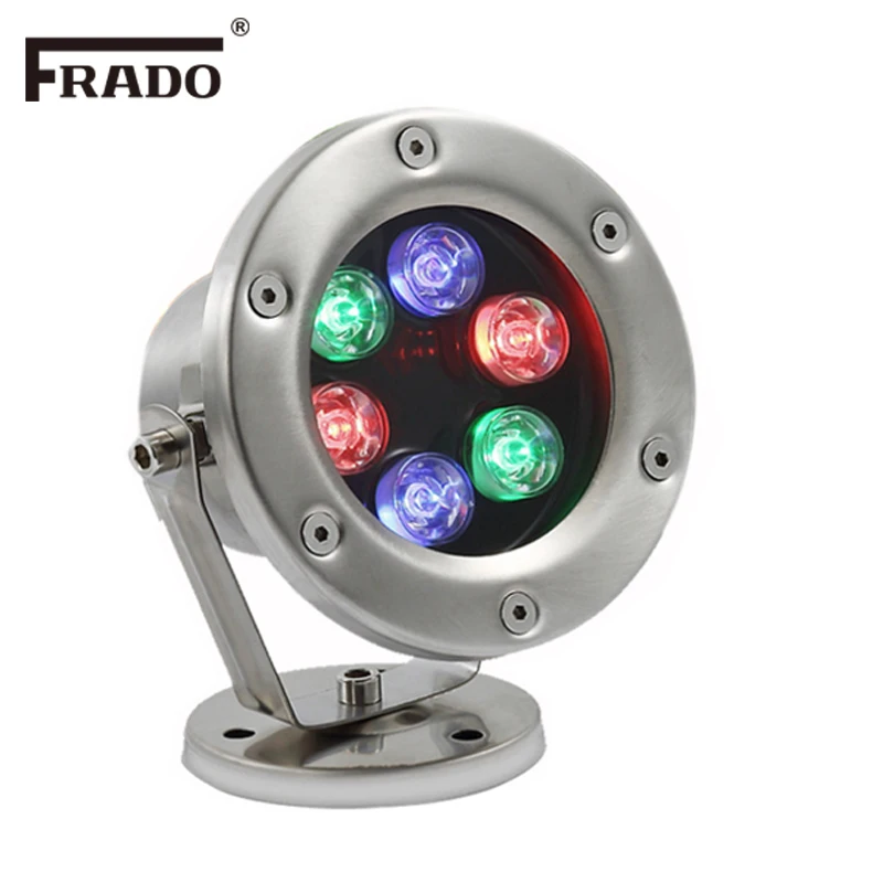 Подводный светодиодный светильник 6 Вт 12 24 IP68 RGB цветной водный для бассейна DMX512