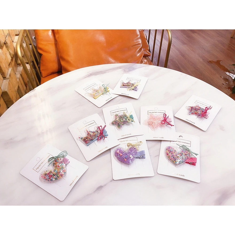 Распродажа 1 шт. пластиковые яркие цвета блестящие детские заколки для волос