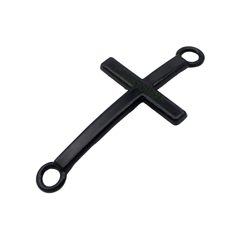 

40pcs-Black Tone Cross Connector Charms, Jewelry Making 43x21mm