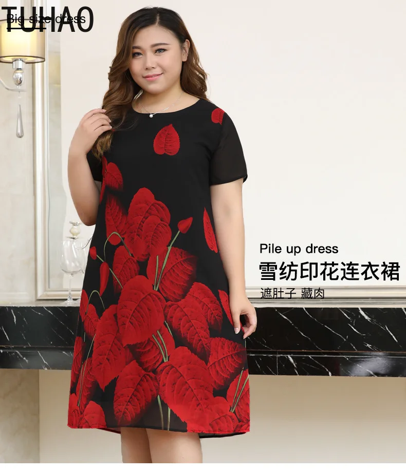 TUHAO летнее винтажное офисное женское платье размера плюс 10XL 8XL 6XL для мамы