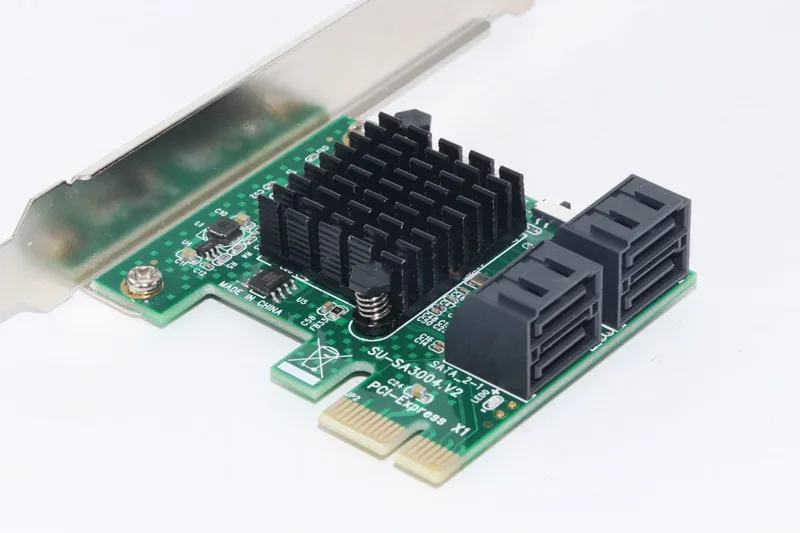 SATA карта PCI-Express 1X до 4 портов 3 0 6 Гбит/с адаптер расширения ASMedia1061 + 1093 чипсет для ПК