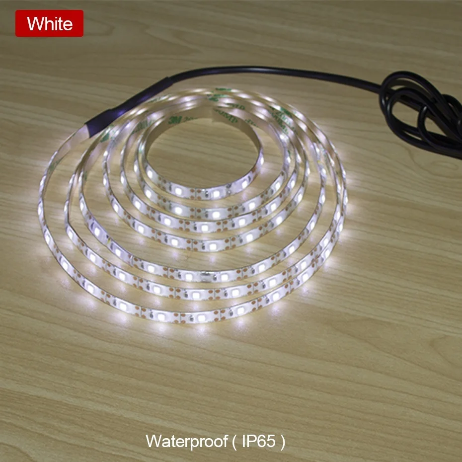 DC 5V USB Светодиодная лента 3528 SMD IP65 водонепроницаемая светодиодная лампа Гибкая 0 5