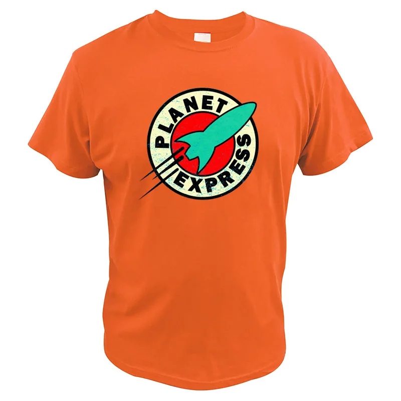 Принт «Planet Express» Футболка Горячая Мода Графический хлопок Camiseta Homme Цифровой принт ЕС размер 3D шаблон Футболка - Цвет: Оранжевый