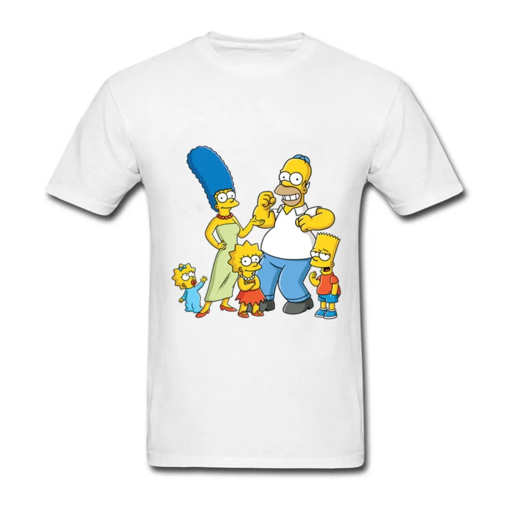 Мужская с коротким рукавом футболки The Simpson family мужские повседневные 100% хлопок