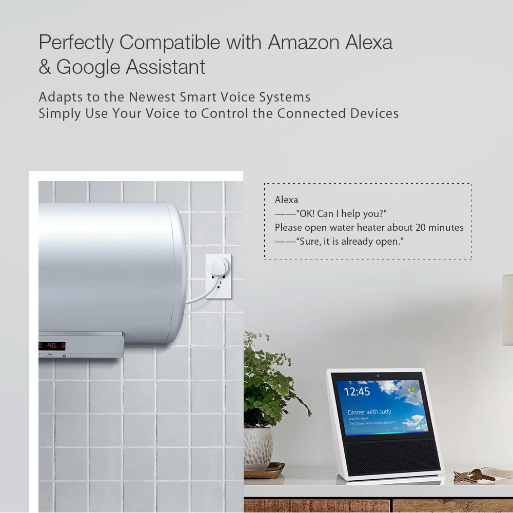 Tuya EU Wi-Fi розетка беспроводной штекер умный дом переключатель совместим с Google home, и Alexa Голосовое управление