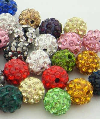 

10mm new best 100pcs/lot Hot Mixed multi color Micro Pave CZ Disco Ball Beads crystal Bead Bracelet Neacklace Spacer