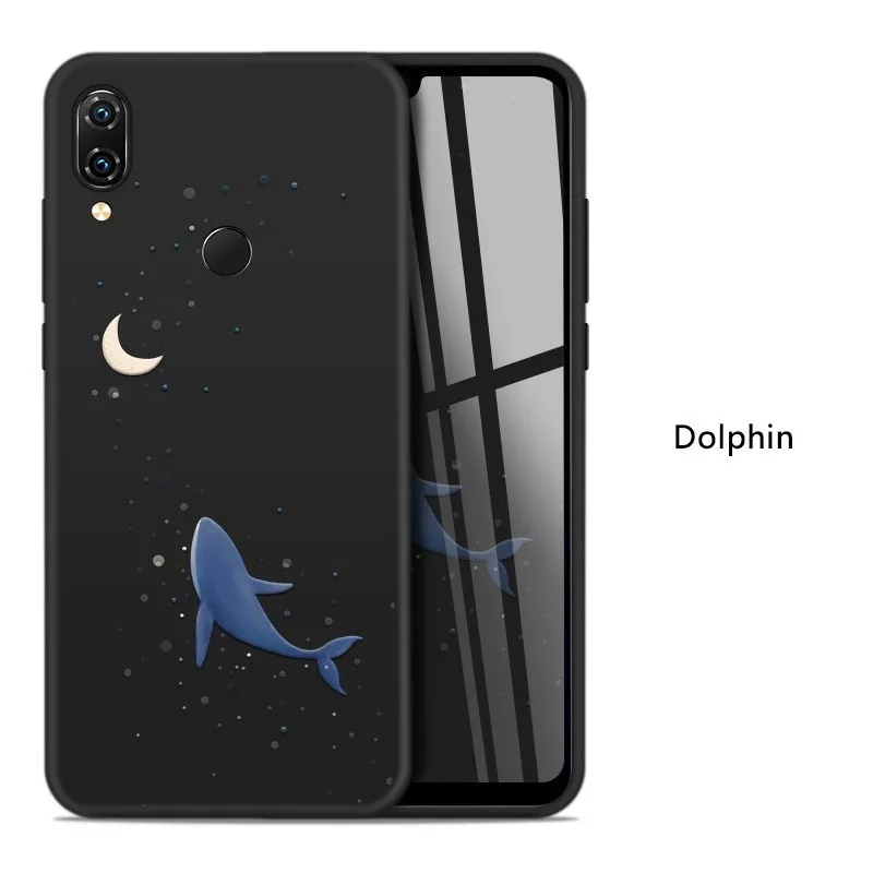 Силиконовый чехол для Xiaomi Redmi Note 7, чехол с милыми животными, котом, Кроликом, матовый чехол, 3D рельефный бампер для Redmi 5 Plus Note 5 6 Pro 6A - Цвет: Dolphin