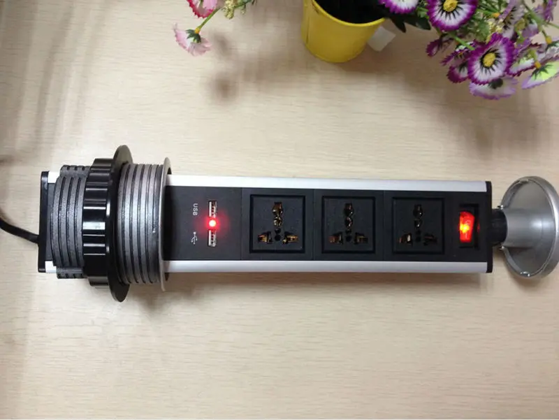 Выдвижная/Рабочая настольная розетка/Скрытая/универсальная штепсельная