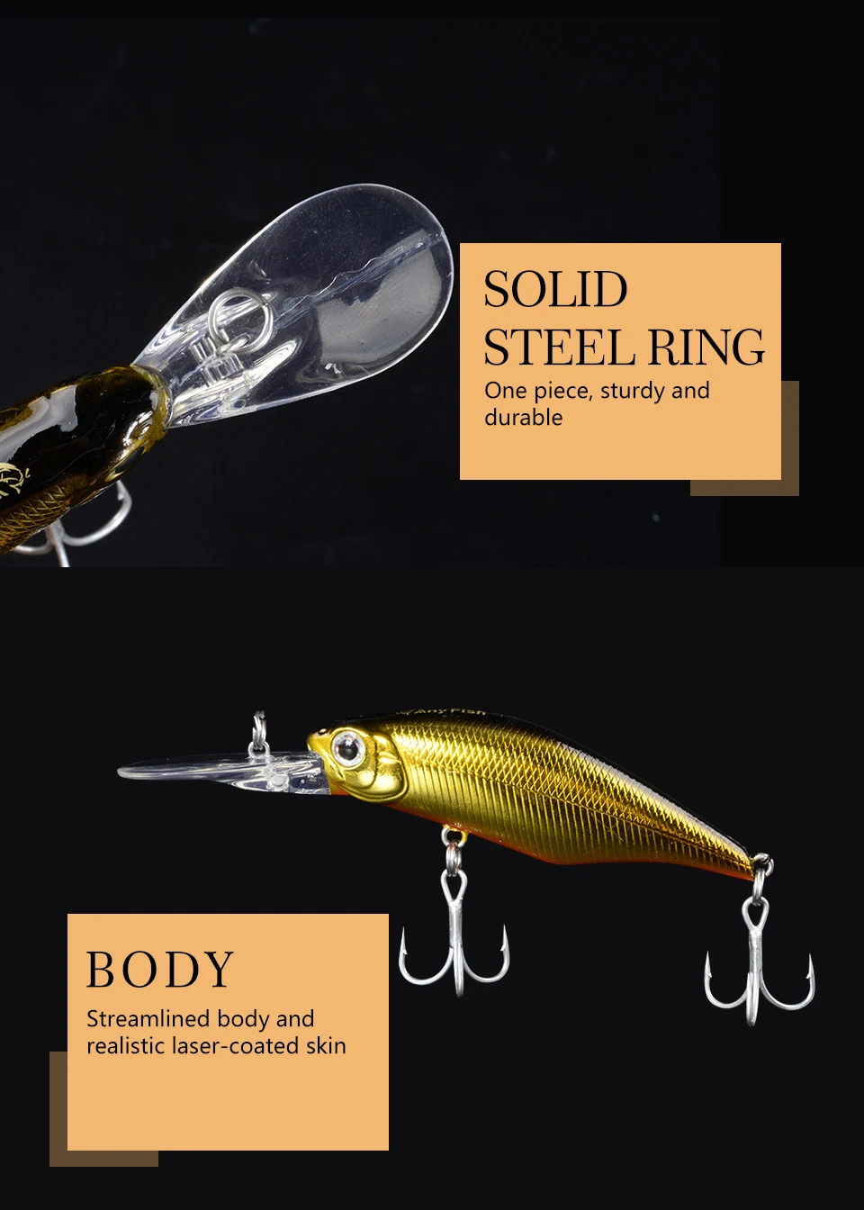 ANYFISH STAR RV SHAD 70F-DR плавающая приманка для рыбалки 7 см 9,8 г жесткая приманка с 3D глазами искусственная приманка с 2 крючками глубина погружения 2-2,5 м