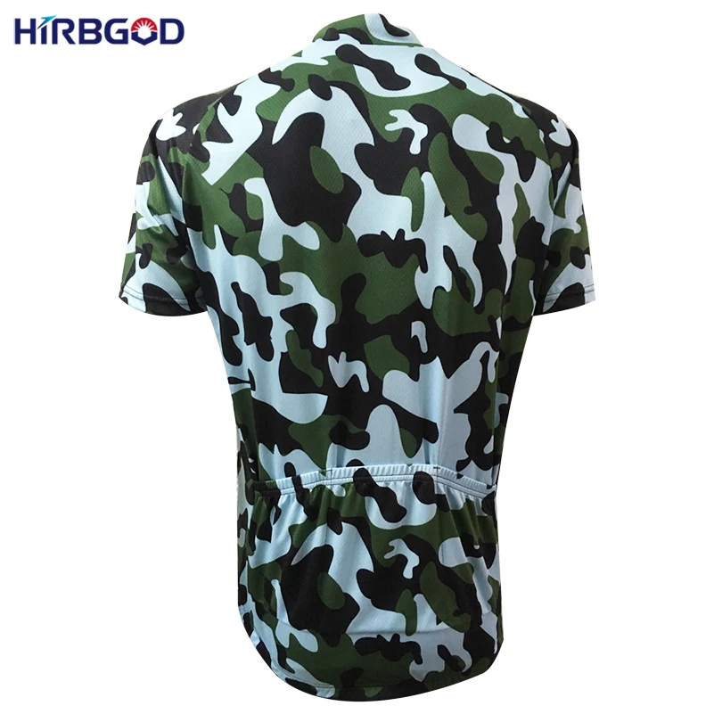 HIRBGOD камуфляжные мужские Летние Велоспорт Джерси с коротким рукавом спортивная