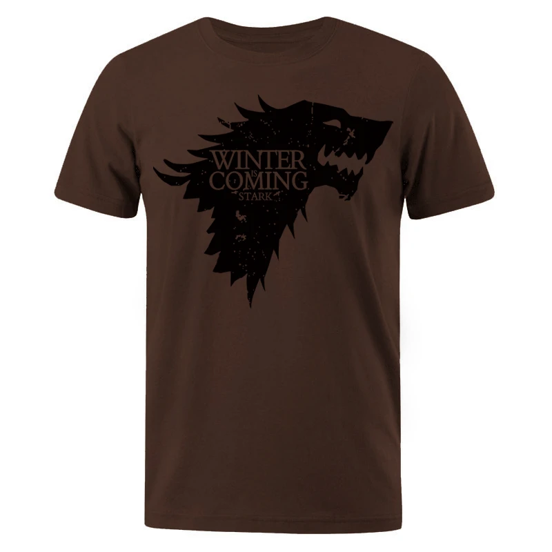 brown 1 Новинка, Мужская футболка Stark, топы Winter Is Comming, Мужская футболка, Игра престолов, мужские футболки, повседневная мужская футболка, топ, летние футболки - Цвет: brown 1