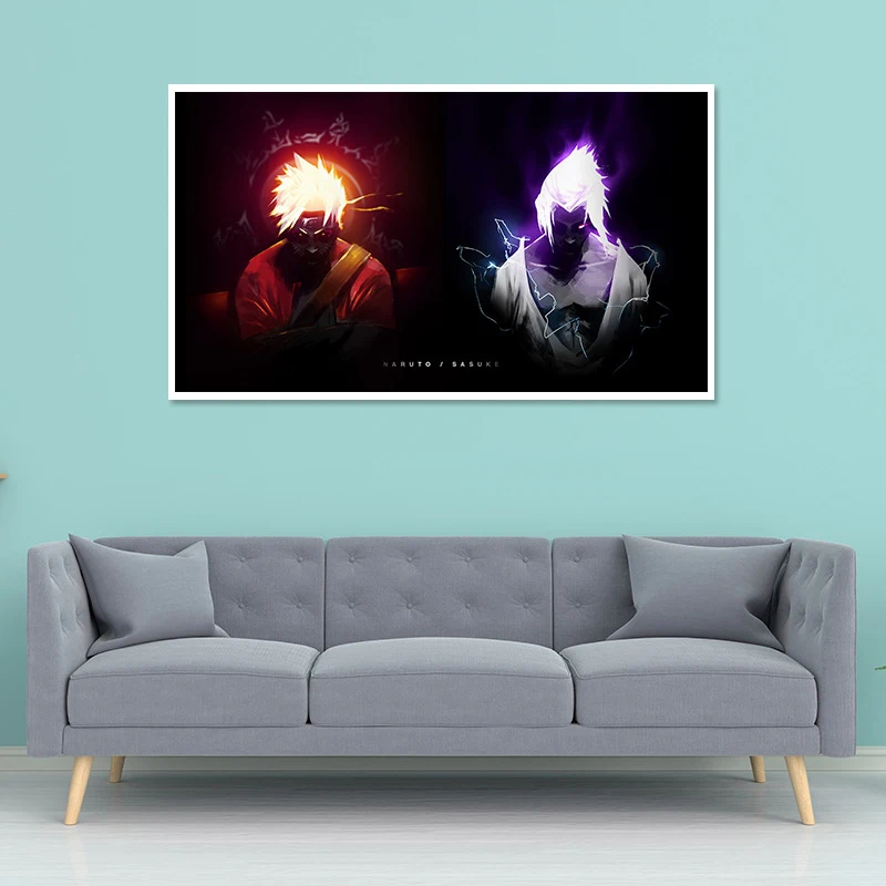COSY MOMENT аниме постер Naruto Uzumaki Наруто и Учиха сасуке холст картина для декора