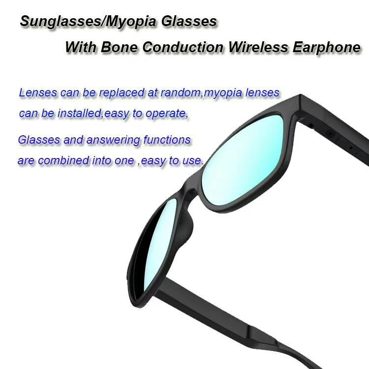 구매 Gl01 뼈 전도 블루투스 안경 Ip67 방수 원 클릭 응답 전화 선글라스와 근시 안경과 호환 가능