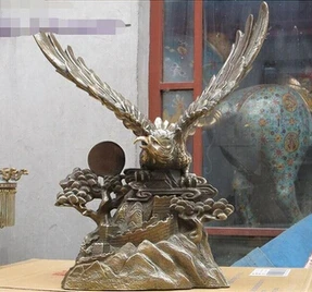 Медные латунные китайские ремесла Азиатский 21 &quotГранде бронза фэн шуй Терра душ