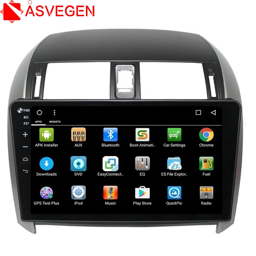 Asvegen 2 din Android четырехъядерный dvd плеер с сенсорным экраном для Toyota Corolla 2007 2013 GPS