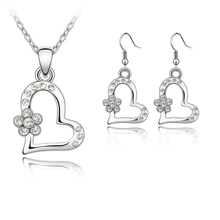 Модные женские красивые подвески в форме сердца ожерелье/серьги свадебные
